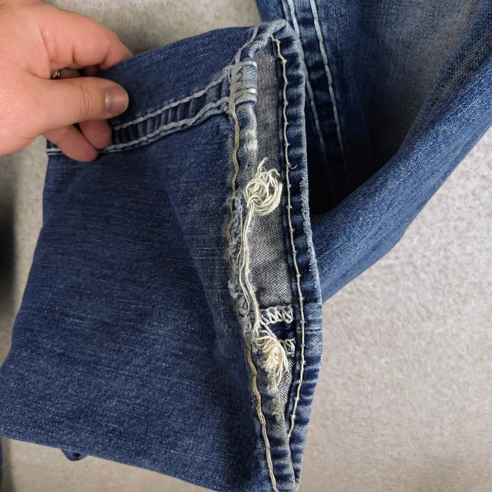 True Religion Ricky Super T Jeans Distressed‎ USA Made Size 38 (Fits 37x33) READ